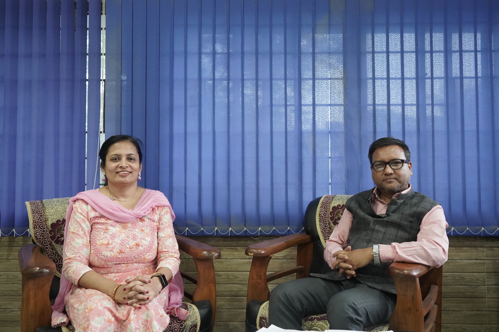 Director of Fisheries, Gauri Sankar Das, with journalist Priyanka Chakrabarty